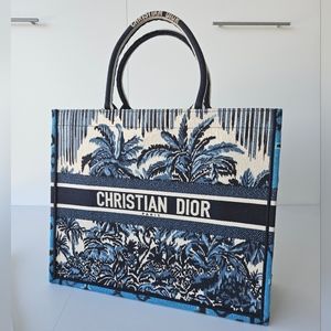 Dior Book Tote in Blue Palms